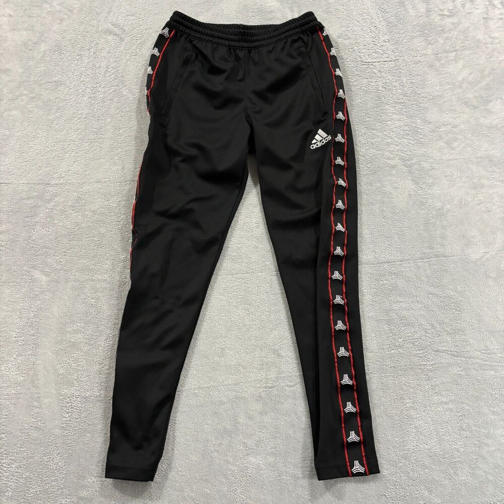 Adidas Tango Tape Club House Track Pants Men's Small Black Red White Vintage
